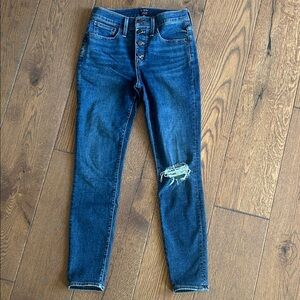 J. Crew Women's Skinny Distressed Blue Jeans